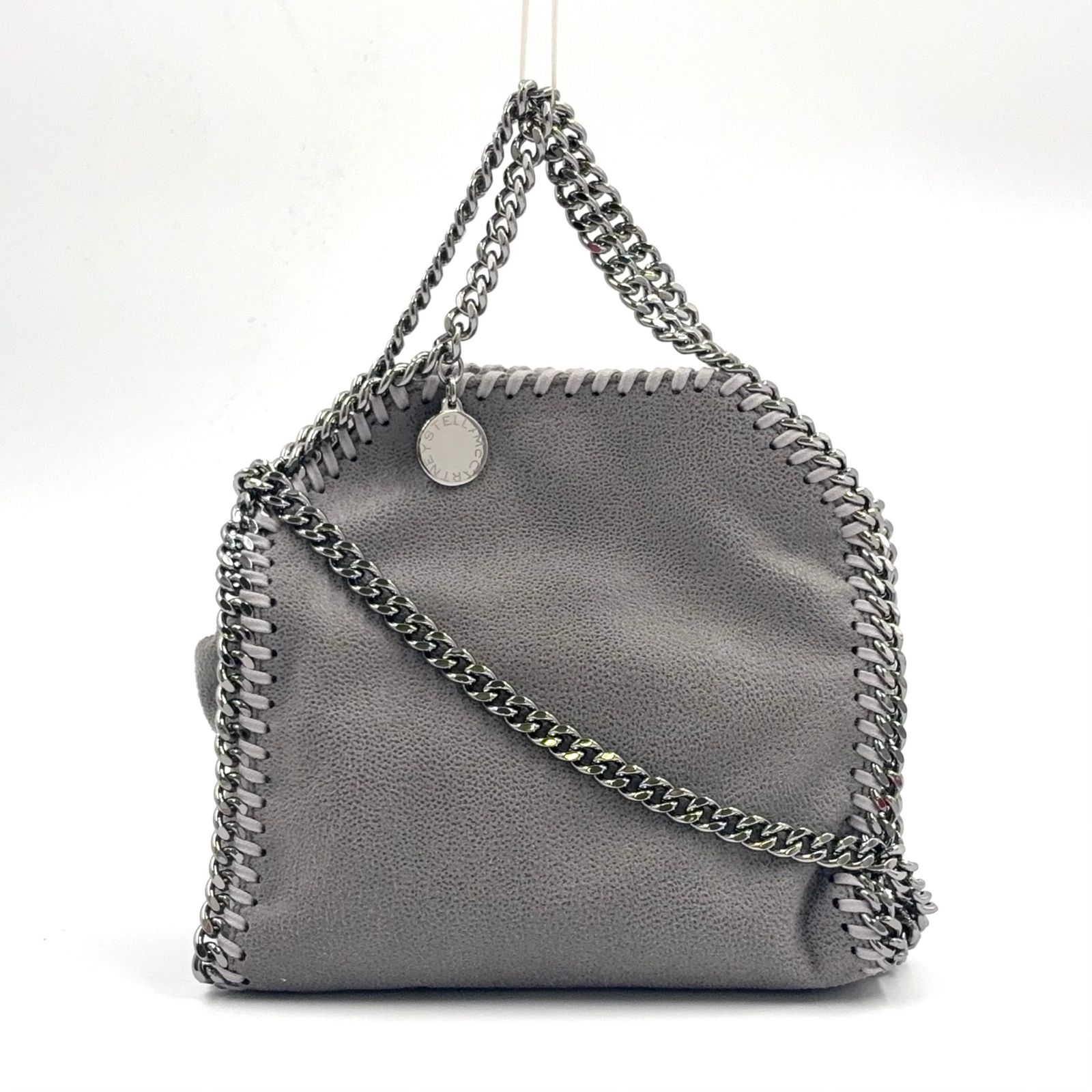 新着 Stella McCartney タイニー ファラベラ チェーンショルダー ポリエステル グレー ハンドバッグ シルバー