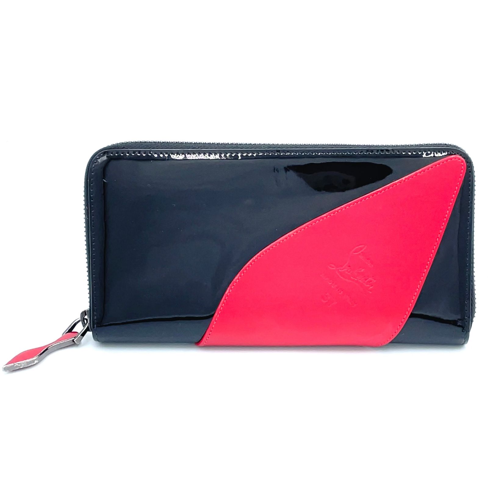 新着 Christian Louboutin ソリータ ラウンドファスナー レザー×エナメルレザー ブラック×レッド 長財布 ブラック 3145125 24,376円