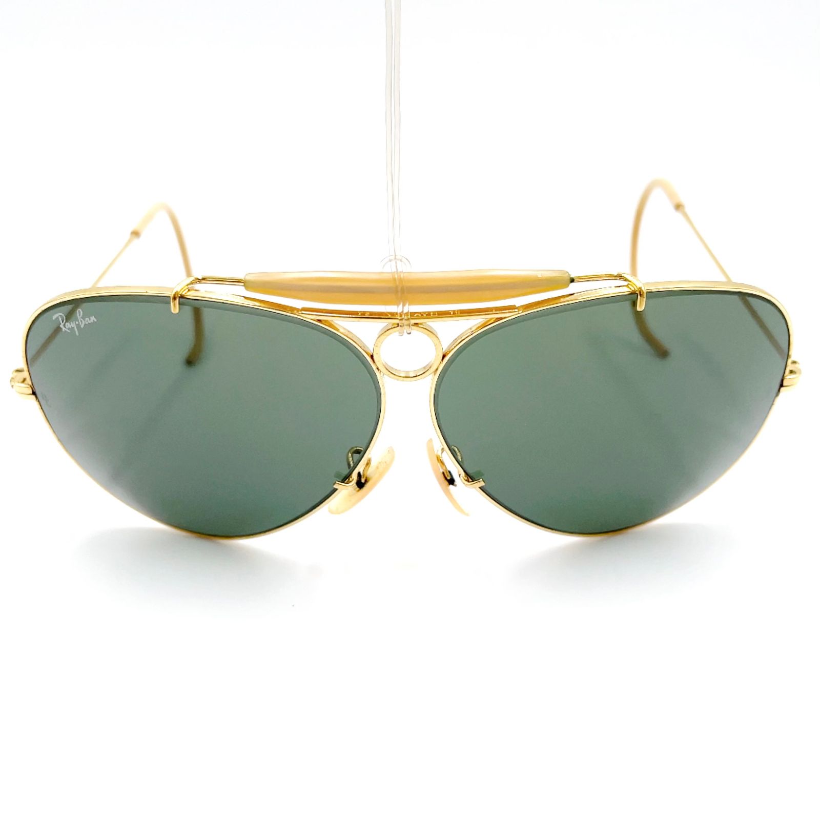 新着 Ray-Ban シューター プラスチック×メタル ゴールド×ダークグリーン サングラス RB3138