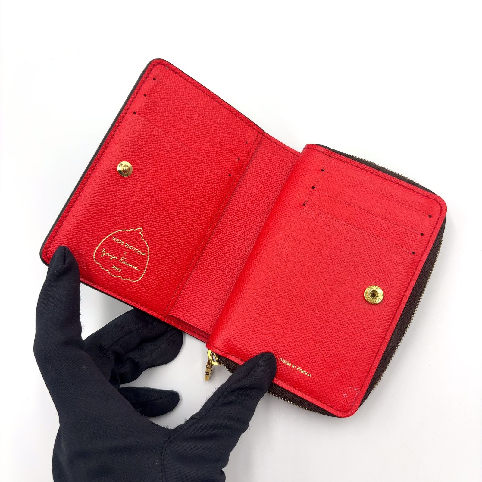 LOUIS VUITTON ポルトフォイユ ルー 草間彌生 RFID対応 レザー×PVC 
