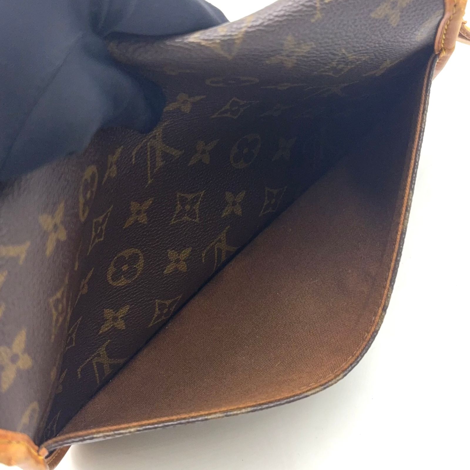 新着 LOUIS VUITTON ソローニュ モノグラム レザー×PVC ブラウン 