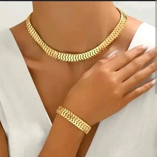 GOLDチェーンネックレスアクセサリーブレスレットセット