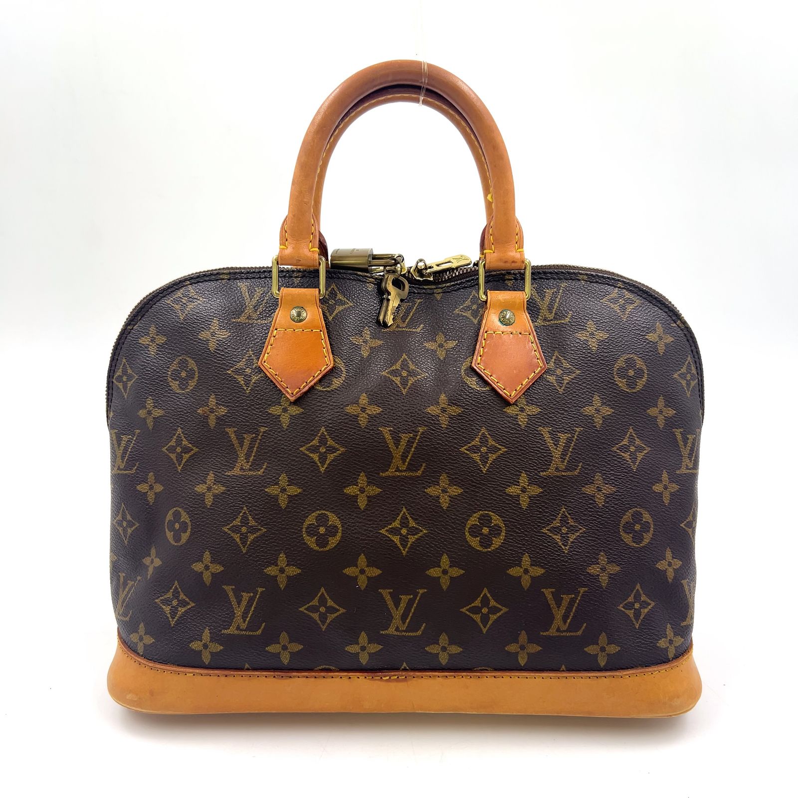 新着 LOUIS VUITTON アルマPM モノグラム モノグラム レザー×PVC ブラウン×ライトブラウン ハンドバッグ ゴールド M51130