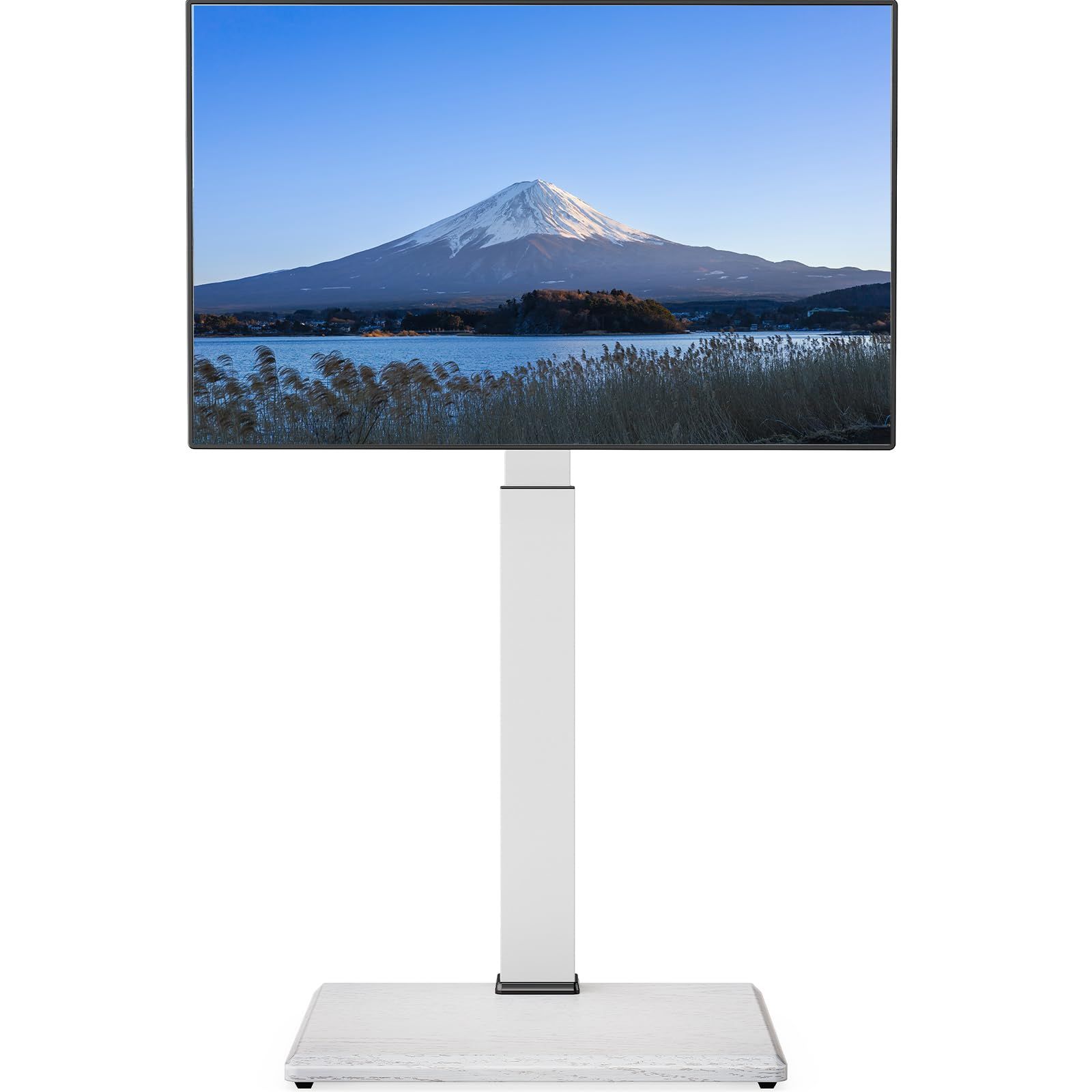 PERLEGEAR テレビスタンド 壁寄せ ハイタイプ 30~60インチ テレビ台 tvスタンド tv stand 耐荷重40kg VESA75x75mm~VESA400x400mm 8段階高さ調整 左右±40度首振り 上下±5度調整 木目調ホワイト 1