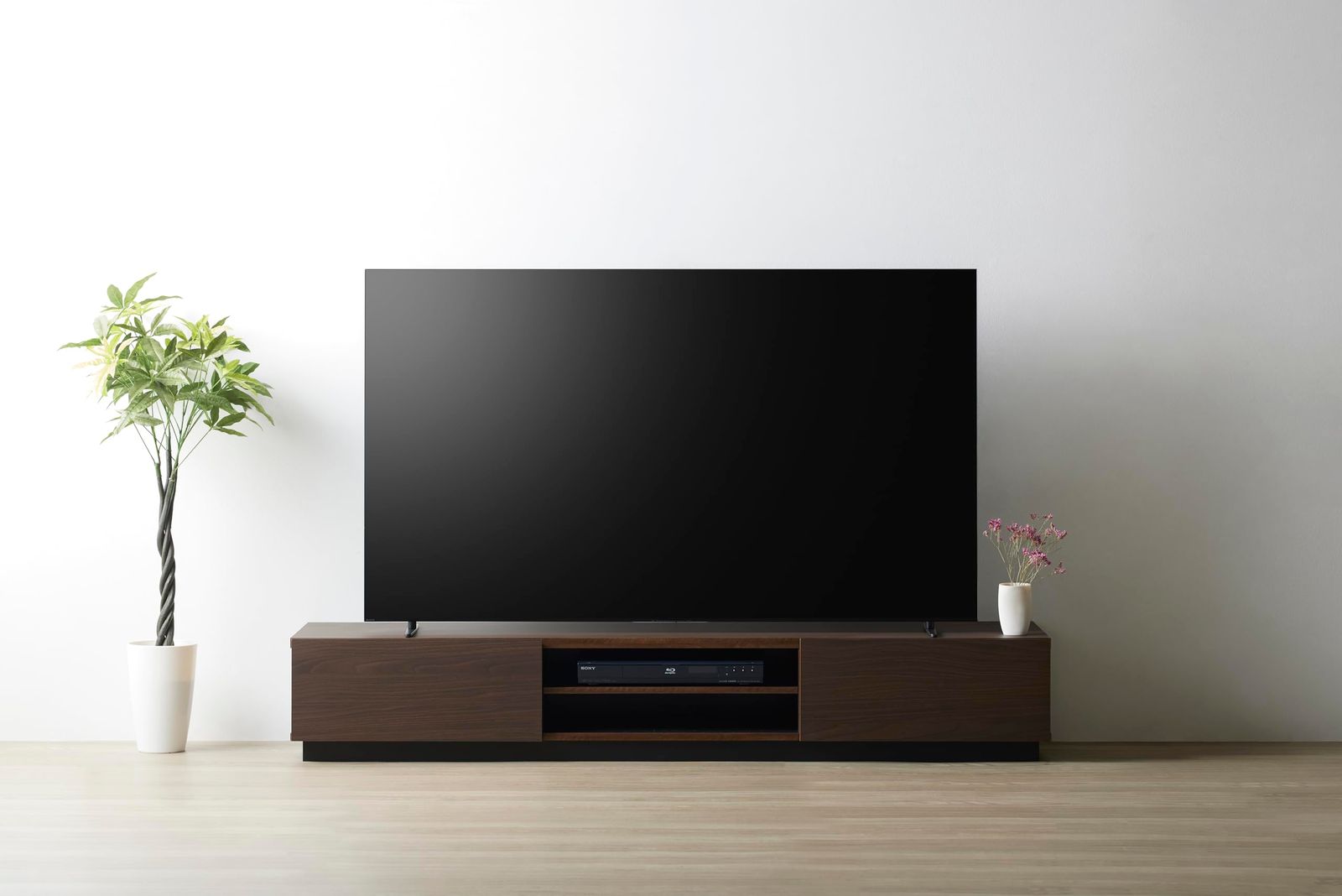 朝日木材加工(Asahiwood) テレビ台 Liora 77型対応 ブラウン 幅176×奥行39×高さ28.8cm リオラ ローボード 低床 引出収納 巾木よけ 木製 TV台LIA-3018AV-DB 1