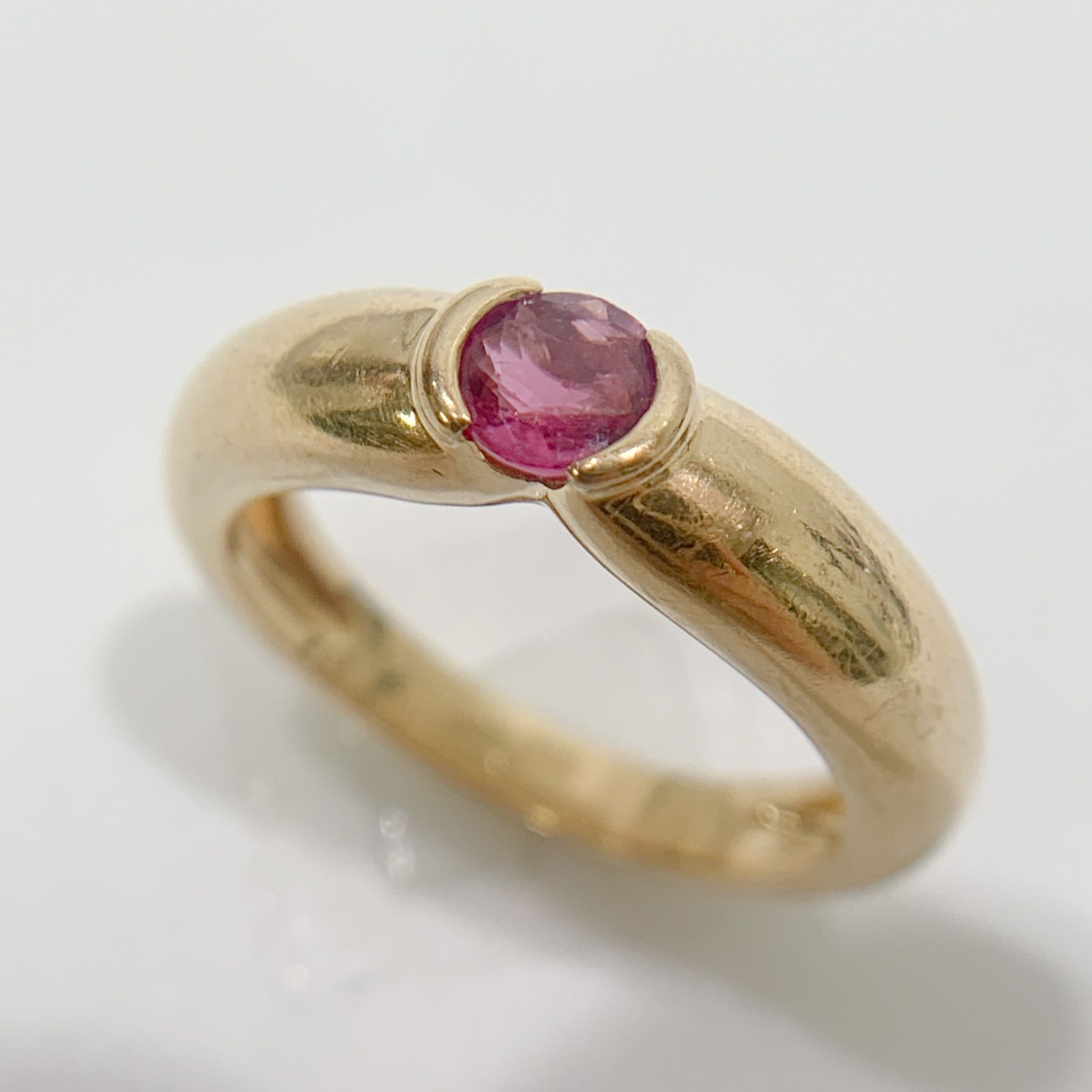【中古】カルティエ CARTIER エリプス リング　ルビー　K18 YG イエローゴールド　750