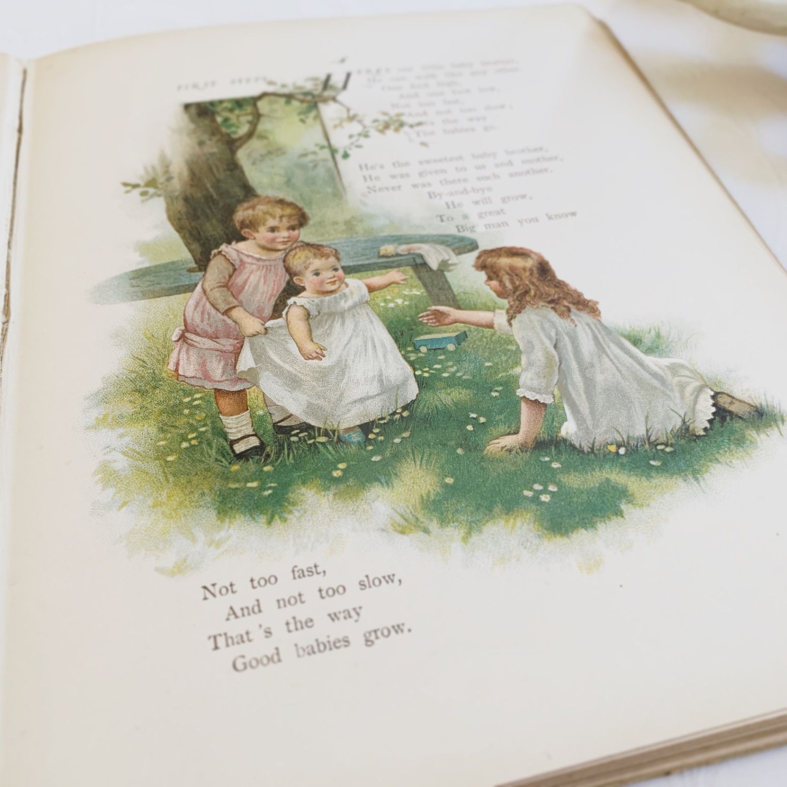 稀少アンティーク美しい挿絵ドイツ絵本　洋書ヴィクトリアン古書アーネストニースター 1880s-1890s 優しい挿絵の深い味わい- イギリスのアンティーク詩絵本