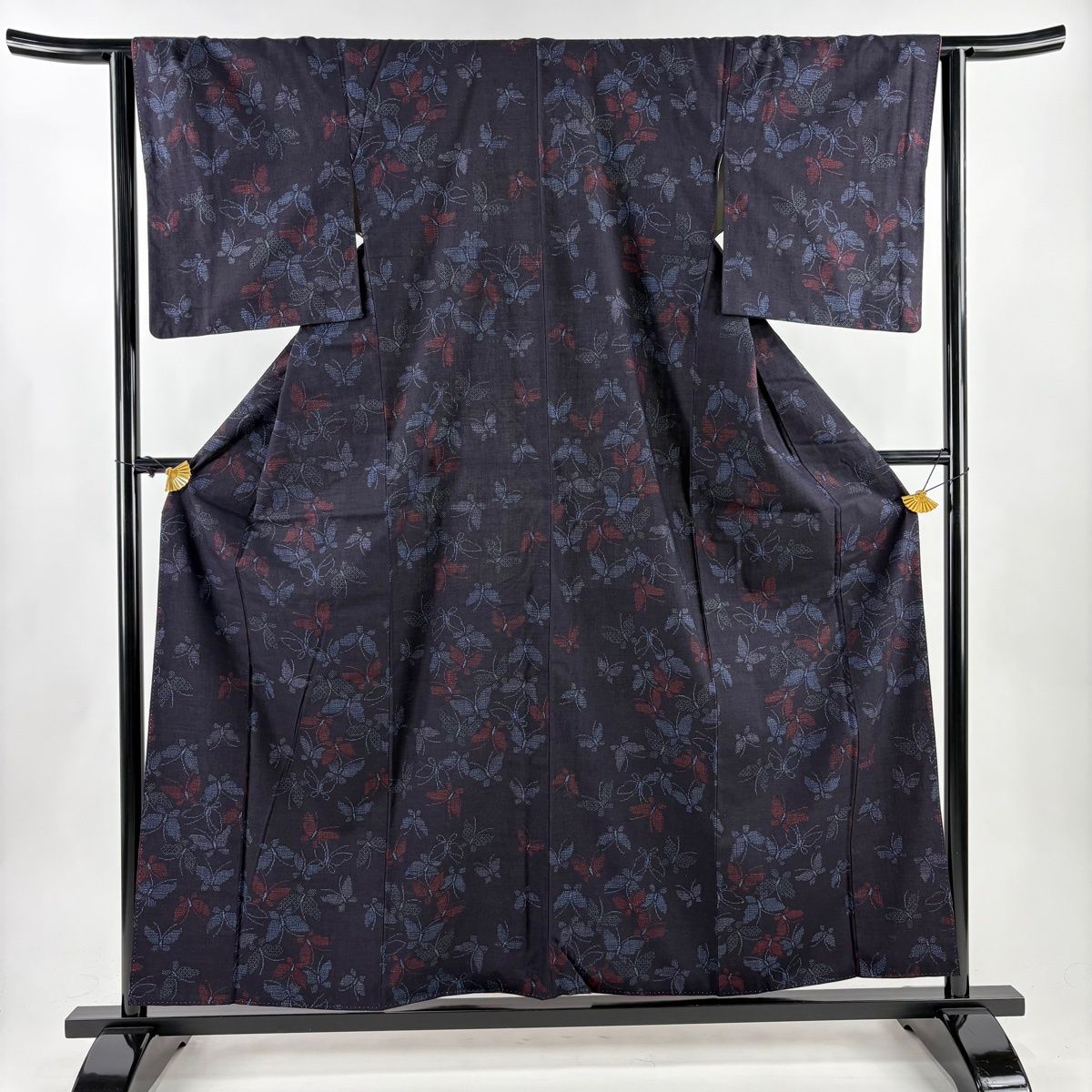 在庫一掃】 結城紬 身丈158cm 裄丈63.5cm S 袷 本場結城紬 井上商事