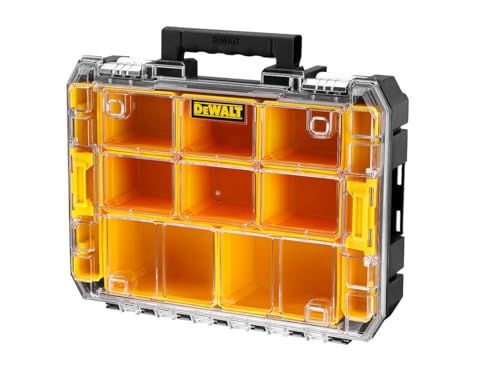 デウォルト(DEWALT) TSTAK オーガナイザー 工具箱 収納ケース ツールボックス 透明蓋 脱着トレー 積み重ね収納 ネジ ビット 小物 入れ IP54 坊塵 防水 設計 DWST82968-1ｍａ