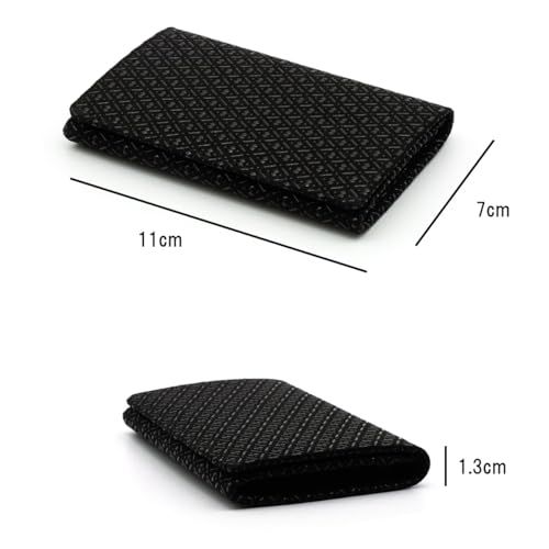 [印傳屋] 印伝 名刺入 カードケース 鹿革 漆 工芸品 マチ付き No.2501 ([1-007] 黒地-黒漆 ひょうたん)ｍａ
