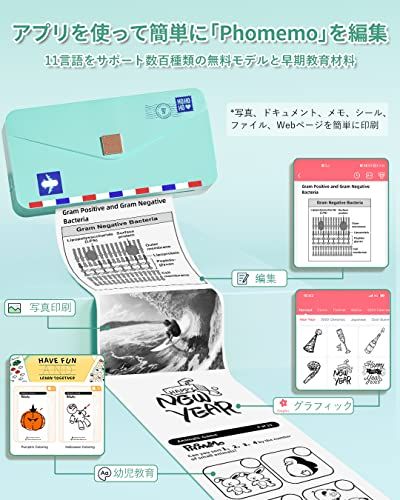 Phomemo M04AS AIスマートアプリ ミニプリンター サーマルプリンター15/53/80/110mm感熱紙対応 スマート ラベル 300dpi 写真/ノート/メモ/クリスマスギフトに最適です 110mm透明感熱紙1巻付属 日本語対応ma Phomemo M04AS AIスマートアプリ ミニプリンター サーマルプリンター15/53/80/110mm感熱紙対応 スマート ラベル 300dpi 写真/ノート/メモ/クリスマスギフトに最適です 110mm透明感熱紙1巻付属 日本語対応ma