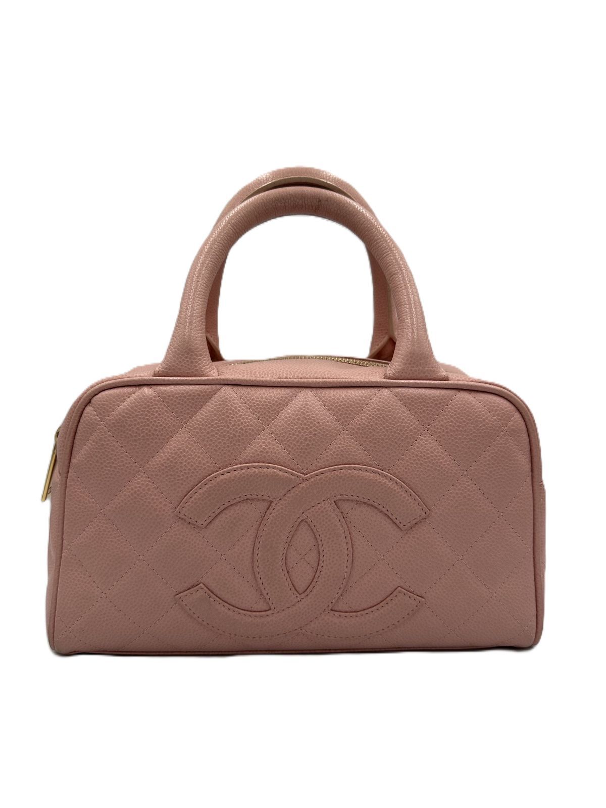 CHANEL　シャネル　ボウリングバッグ　キャビアスキン　ピンク