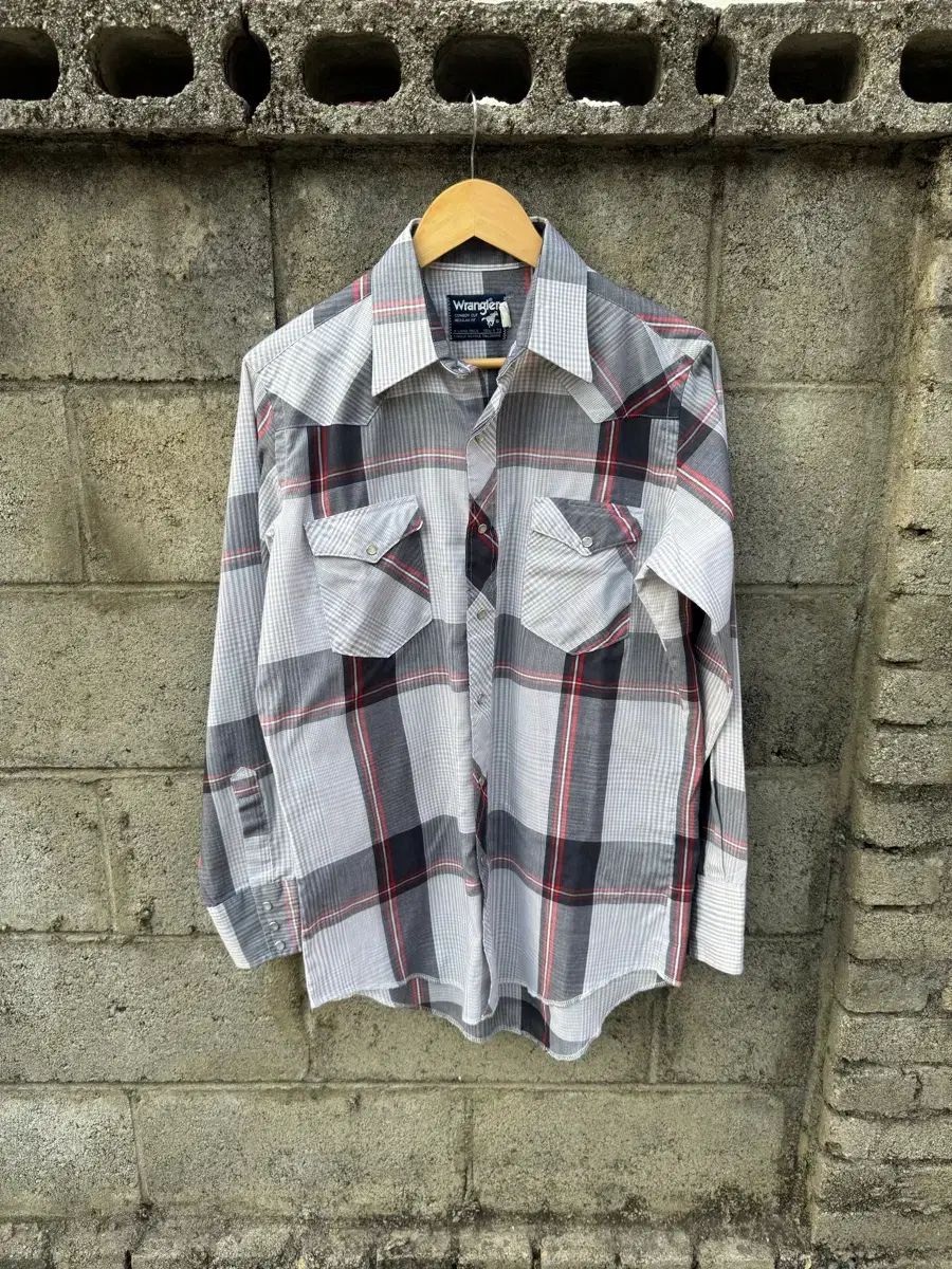 90s Wrangler(ラングラー) ヴィンテージ グレー CHECK ウェスタン シャツ