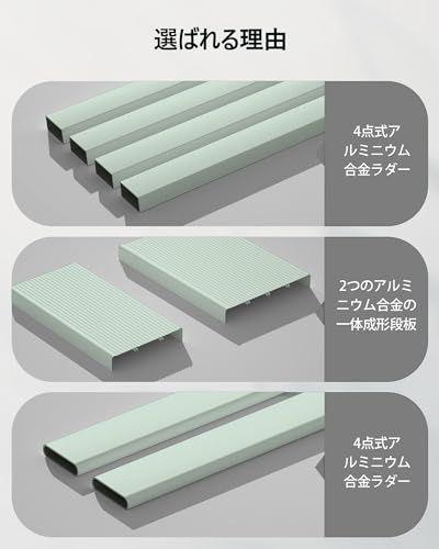 KVKTA 脚立 4段 折りたたみ 手すり付き スリム軽量 アルミ製 コンパクト薄型 パステルグリーン(仙踪緑) 室内外兼用 滑り止めステップ 耐荷重150kg 0 KVKTA 脚立 4段 折りたたみ 手すり付き スリム軽量 アルミ製 コンパクト薄型 パステルグリーン(仙踪緑) 室内外兼用 滑り止めステップ 耐荷重150kg 0