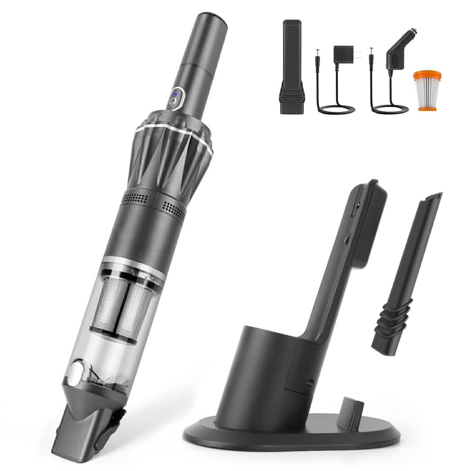 【超軽量500gx充電スタンド付き】Yadea K12 ハンディクリーナー コードレス ハンディ掃除機 15kPa強力吸引 ハイパワー 軽量 充電スタンド付き ブラシレスモーター 車用掃除機 キーボード掃除／車内清掃／家具／家庭用 0