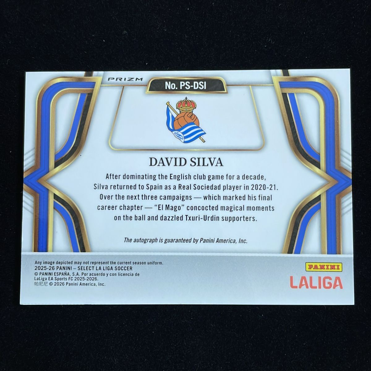 David Silva ダビド・シルバ Panini Select La Liga 2025-26 Silver