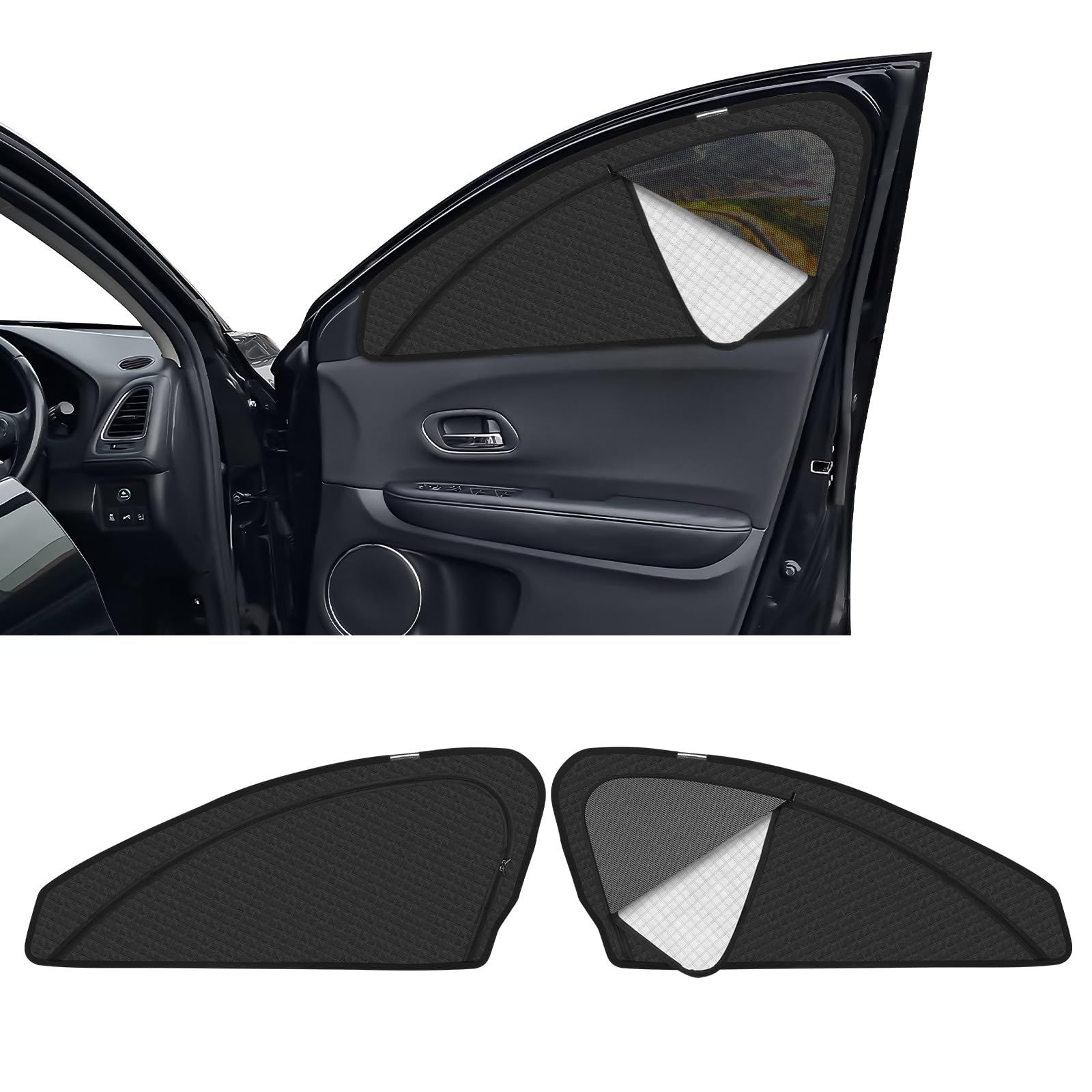 新型 ヴェゼル RU系 専用 サンシェード マグネット式 サイド用 車種専用 2in1一体式 カーシェード VEZEL RU1 RU2 RU3 RU4型 メッシュカーテン 換気 断熱 日除け メッシュサンシェード 日焼け防止 UVカット 遮光カーテン 日差 0