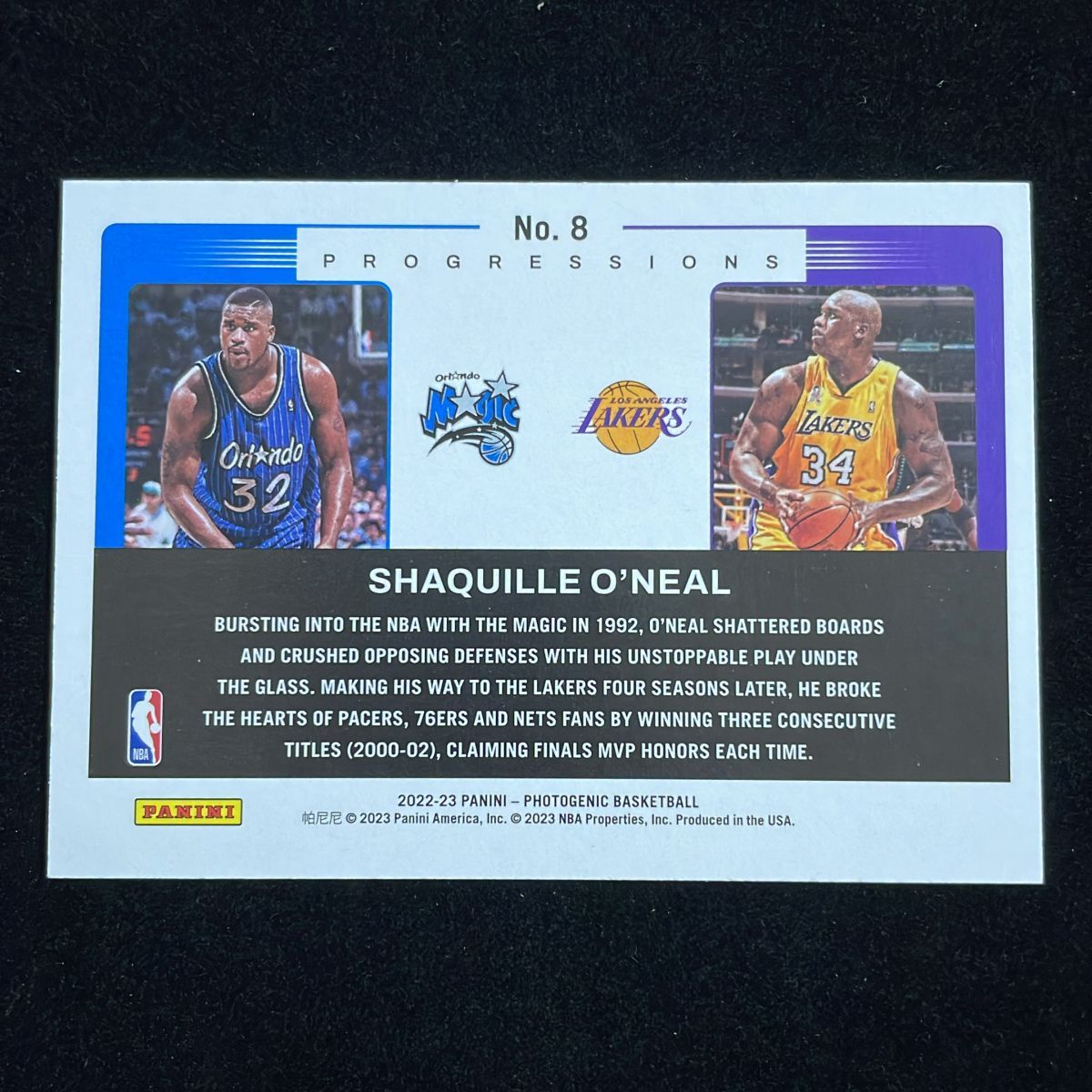 25枚限定】Shaquille O'Neal シャキール・オニール Panini Photogenic
