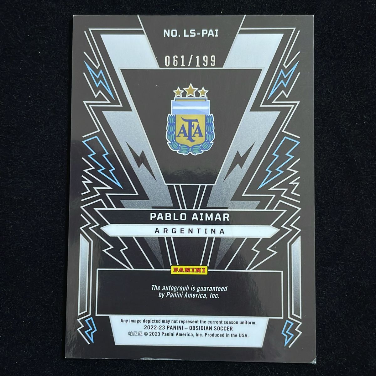 Pablo Aimar パブロ・アイマール Panini Obsidian 2022-23 /199 Auto