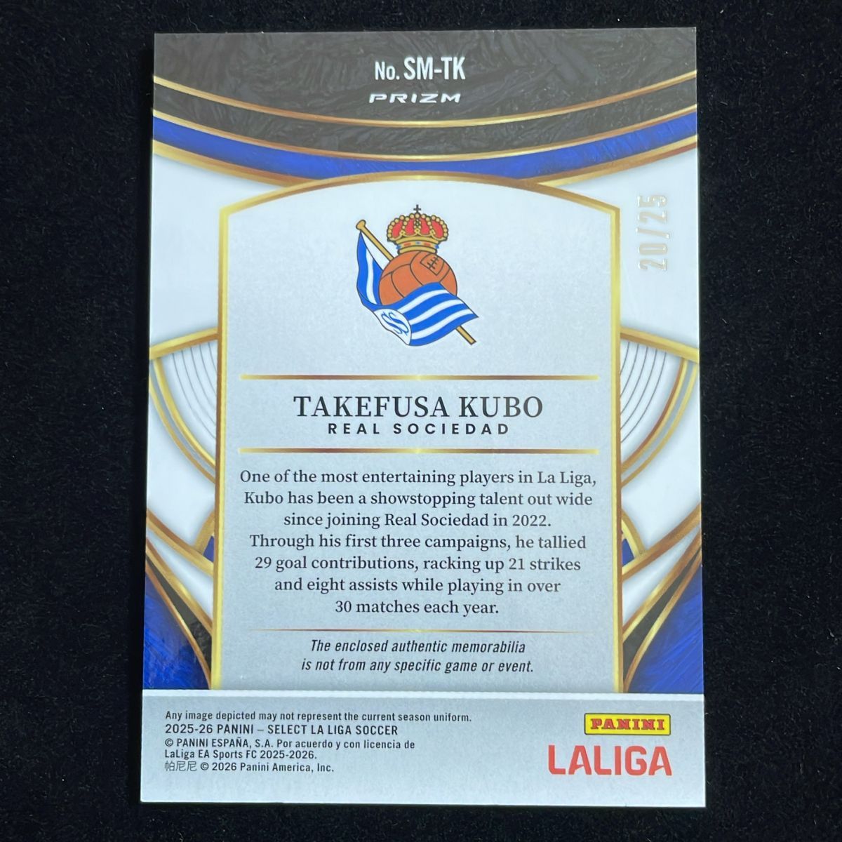 25枚限定！久保建英 TAKEFUSA KUBO 2022-23 25枚限定】久保建英 Takefusa Kubo Panini Select La Liga 2025-26 /25