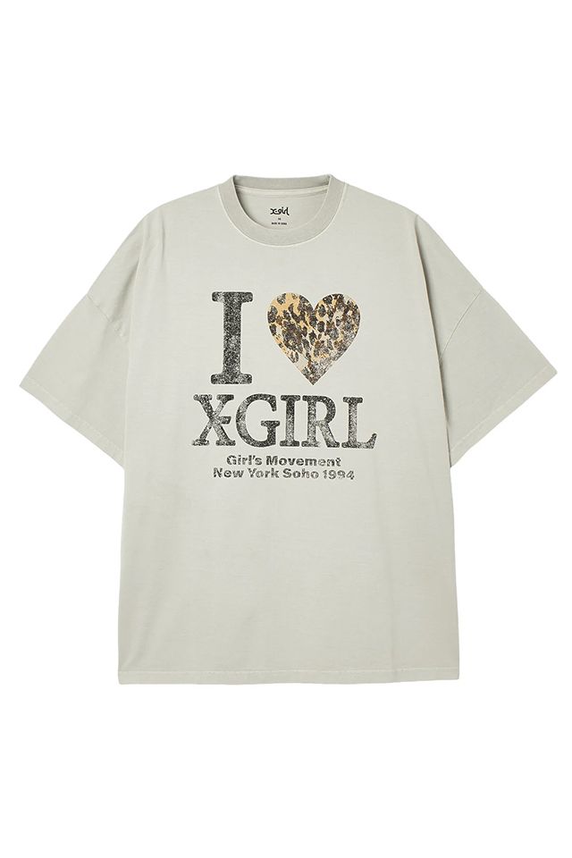 X-girl エックスガール 105262041009 FADED I LOVE X-GIRL S/S BIG TEE DRESS Tシャツワンピース LtGRAY 正規通販 レディース