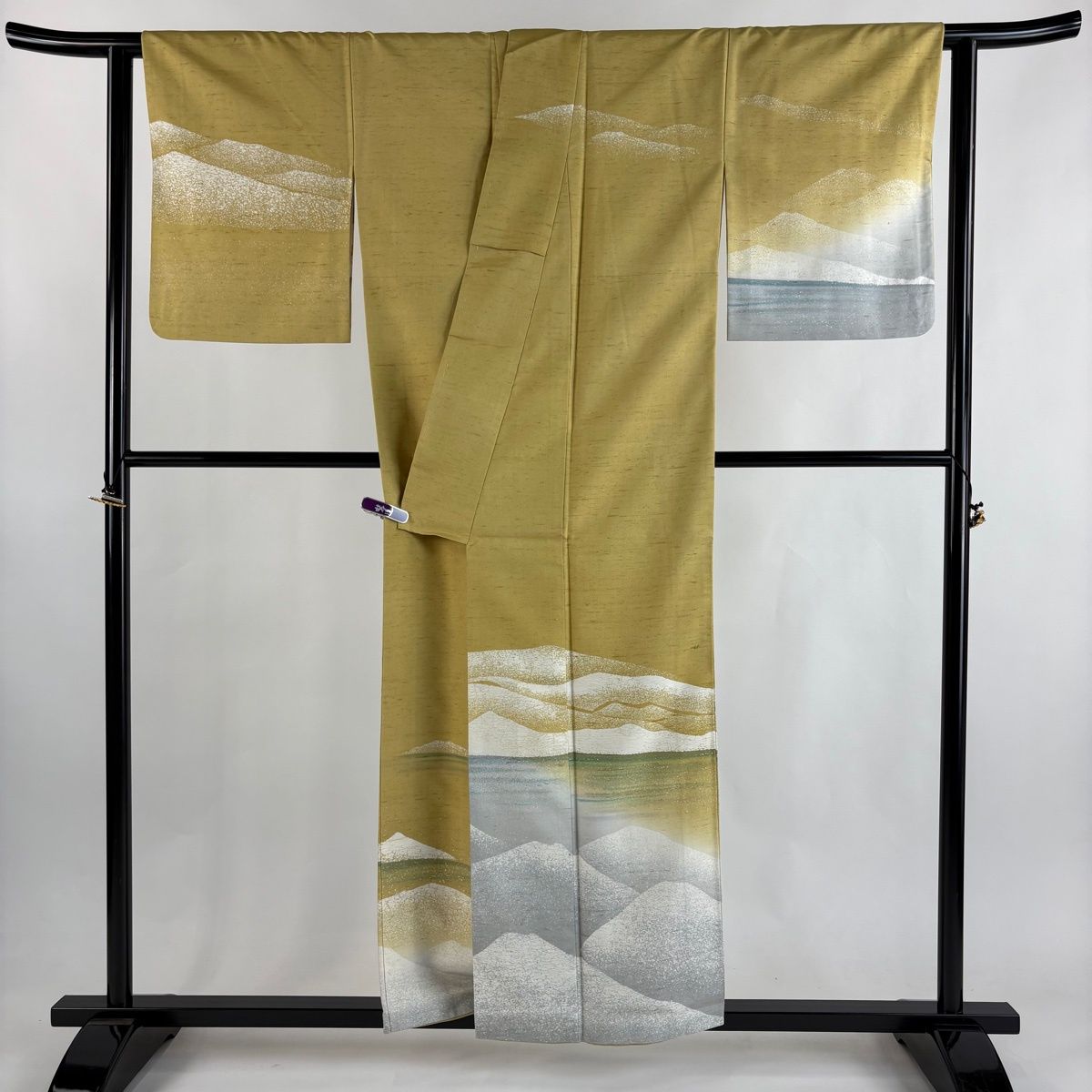 送料無料】【在庫一掃】 訪問着 身丈156cm 裄丈64cm M 袷 牛首紬地