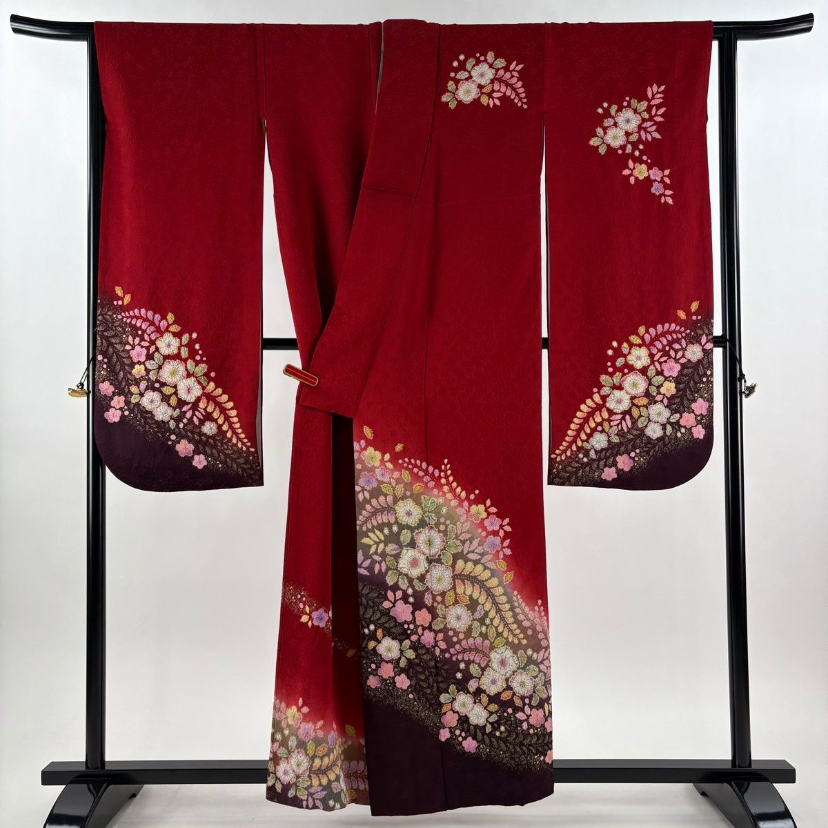 在庫一掃】 振袖 身丈157.5cm 裄丈65cm M 袷 徳永憲峯 落款 辻が花