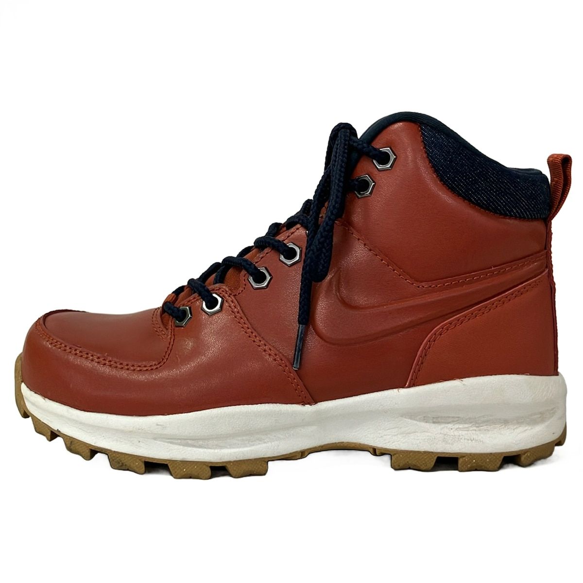 NIKE(ナイキ) ショートブーツ 23.5 レディース マノア レザー SE DC8892-800 ブラウン×ネイビー レースアップ レザー