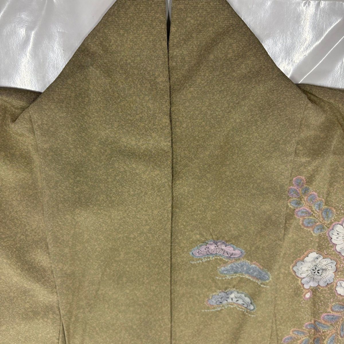 在庫一掃】 訪問着 身丈156.5cm 裄丈65cm M 袷 辻が花柄 金彩 絞り