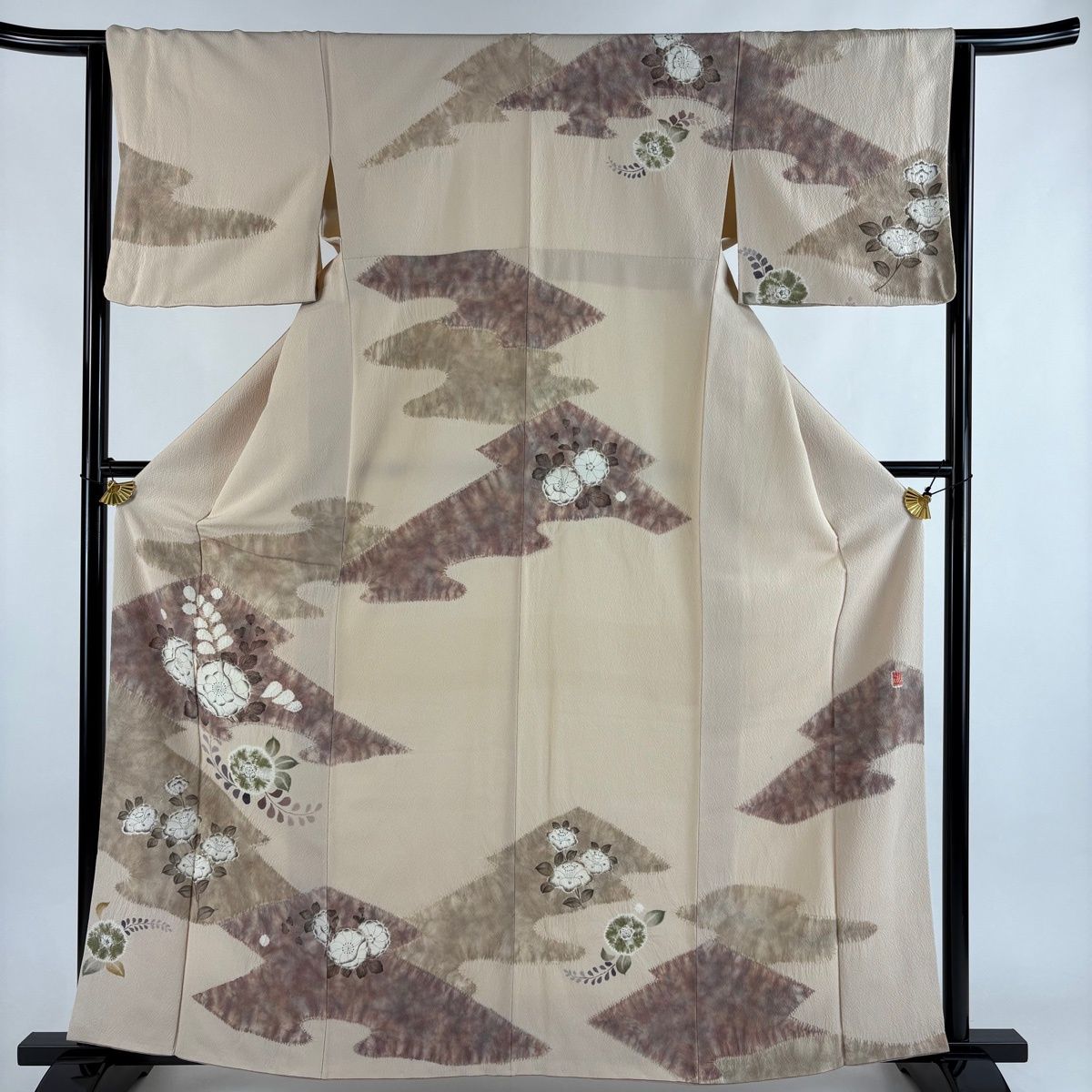 在庫一掃】 【美品】 訪問着 身丈162cm 裄丈63.5cm S 袷 滝泰 落款
