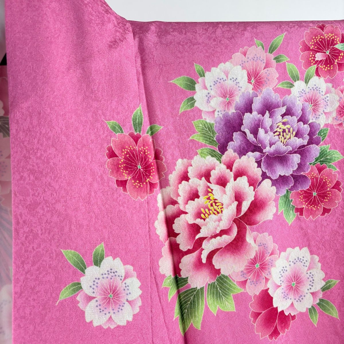 在庫一掃】 【美品】 振袖 身丈168cm 裄丈75cm L 袷 草花 枝垂れ桜 銀