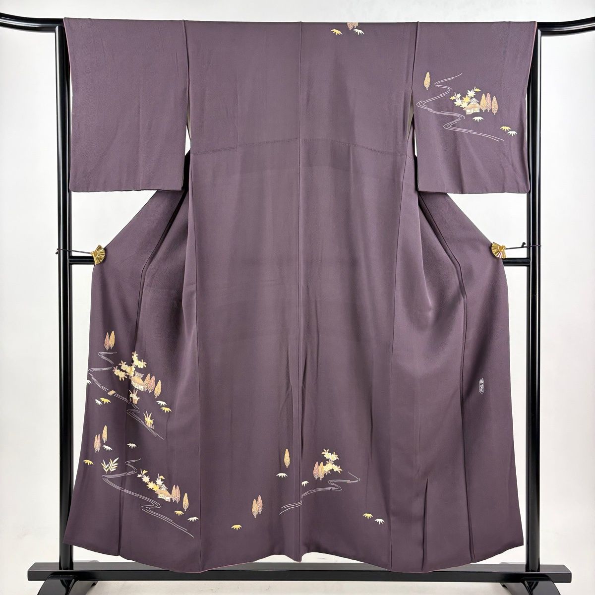 在庫一掃】 付下げ 身丈154.5cm 裄丈64.5cm M 袷 精染居 上野街子 落款