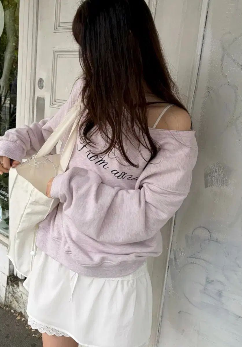 アラン cut-off ONE shoulder sweatshirt ワンオフショルダー