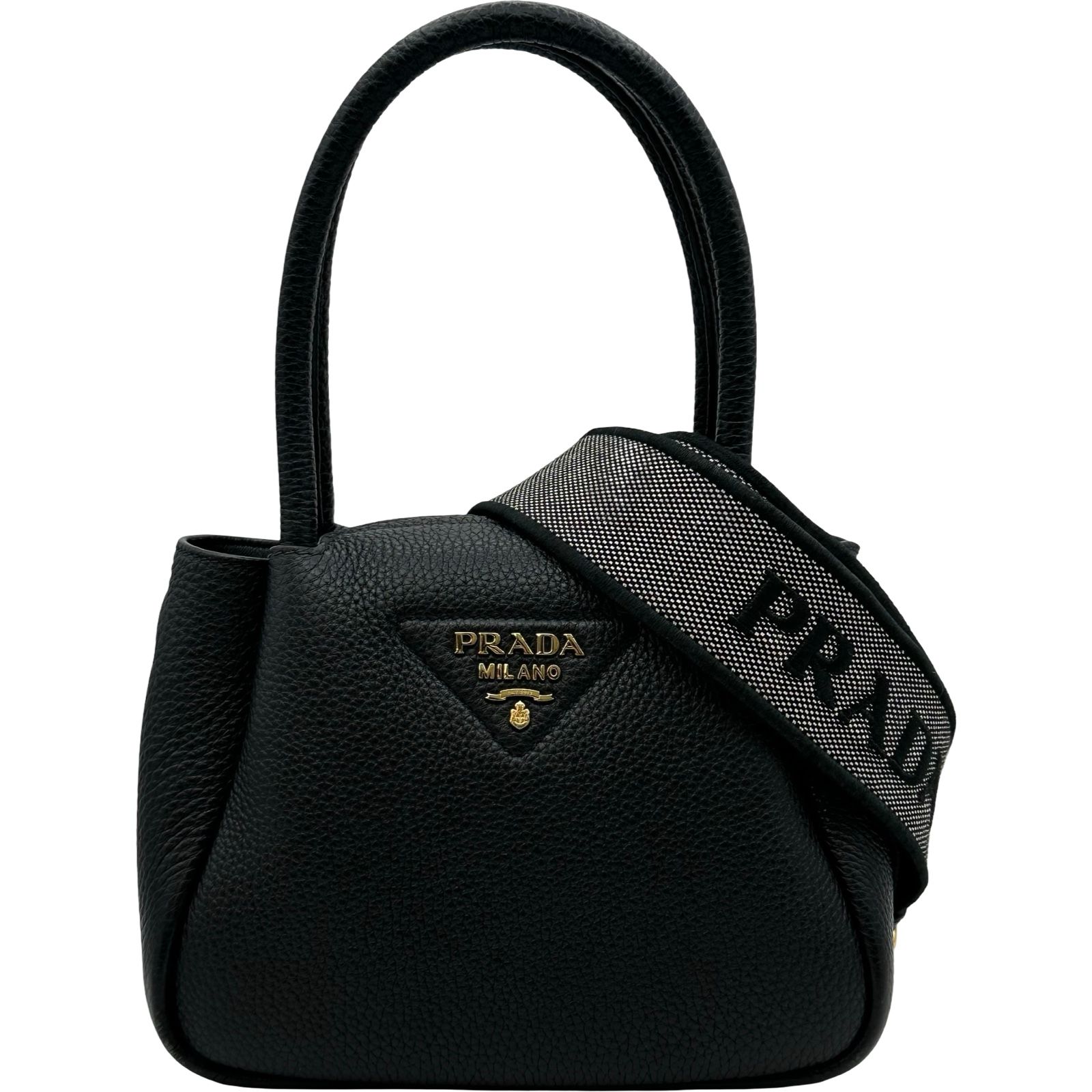 PRADA レザー　2wayハンドバッグ プラダ PRADA 2WAYバッグ 1BA362 ブラック レザー レディース