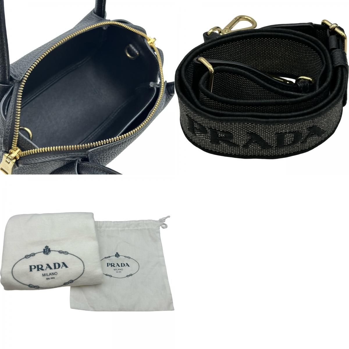 プラダ PRADA 2WAYバッグ 1BA362 ブラック レザー レディース