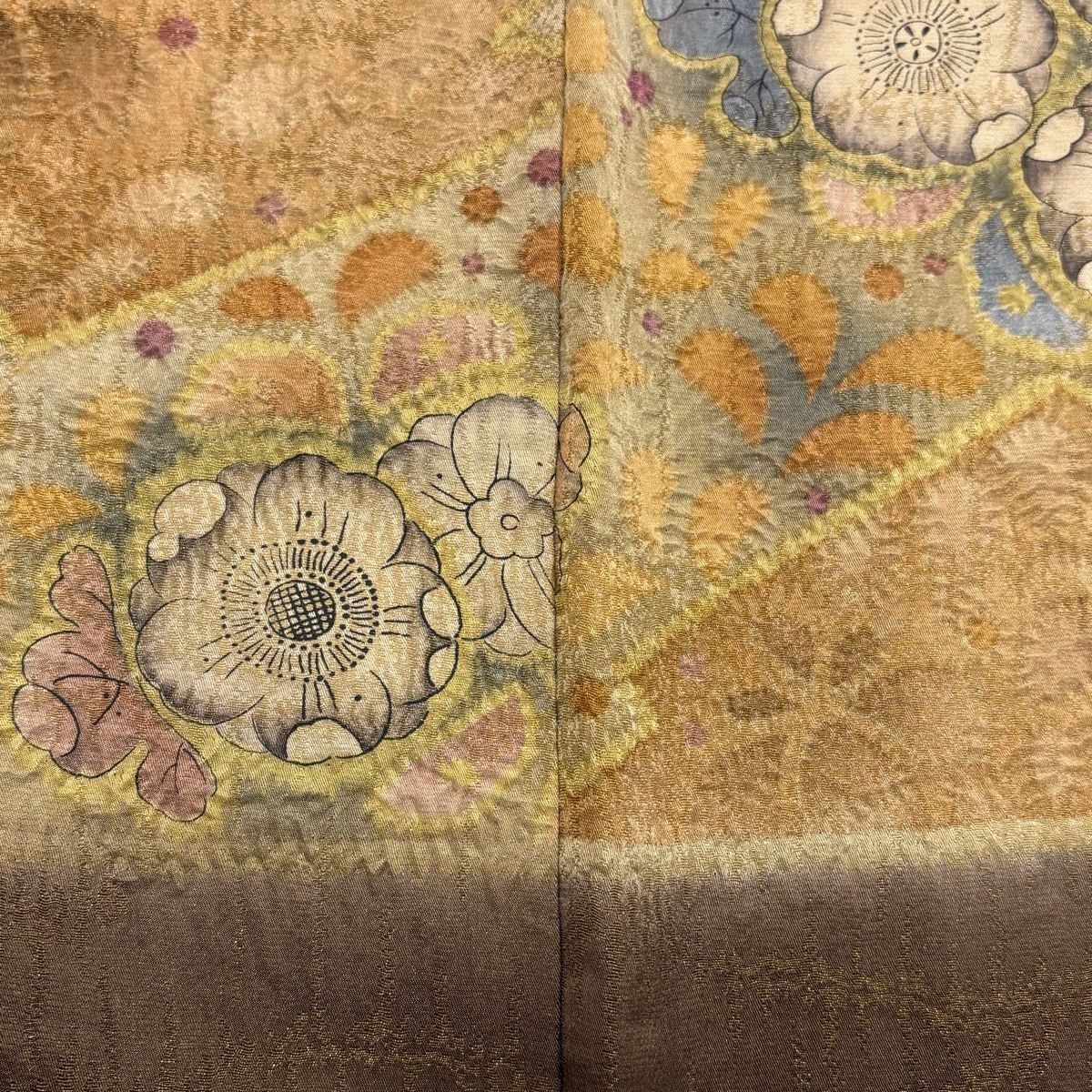 在庫一掃】 訪問着 身丈159cm 裄丈62.5cm S 袷 辻が花柄 霞 金通し