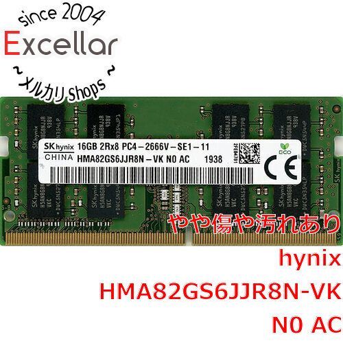 [bn:12] SK hynix　ノート用 HMA82GS6JJR8N-VK N0 AC　SODIMM DDR4 PC4-2666V PC4-21300 16GB