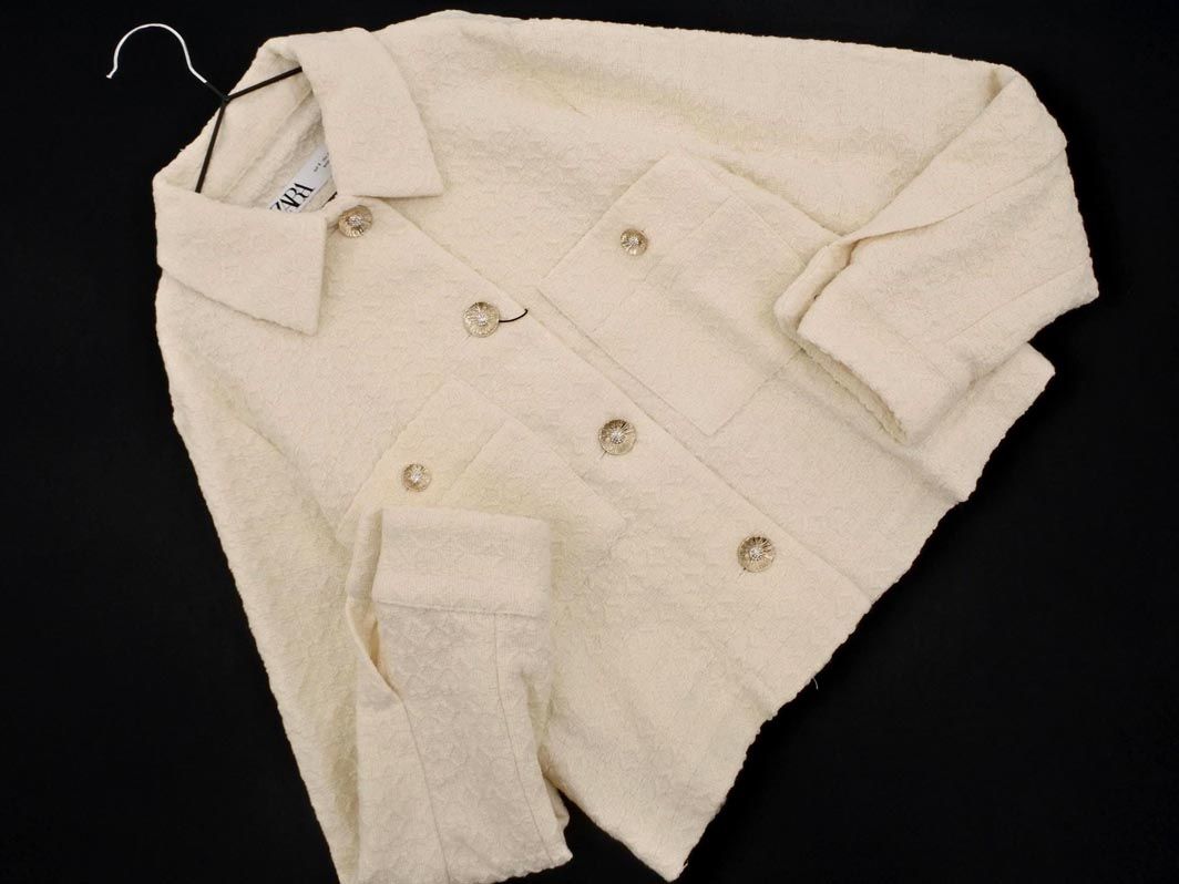 新品 ZARA ザラ ツイード テーラード ジャケット sizeS/白