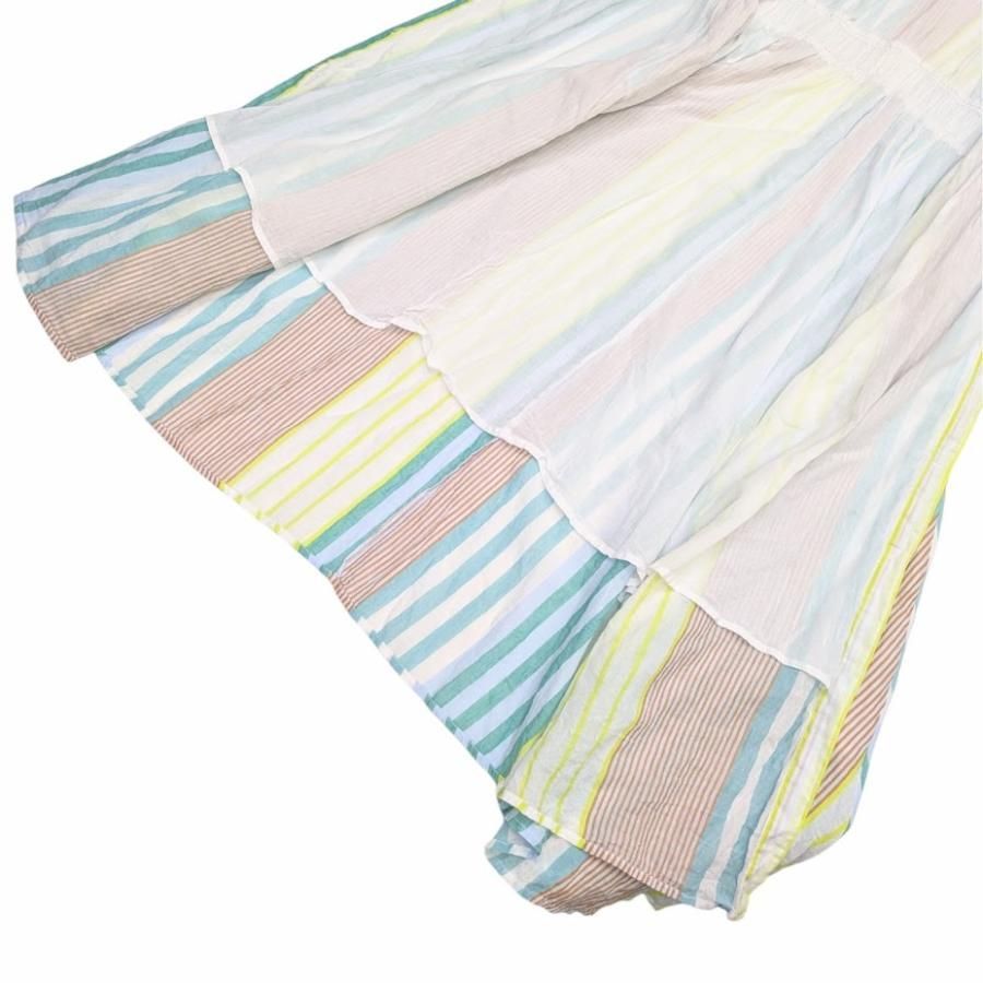 ne Quittez pas ヌキテパ ストライプウエストギャザードレス Cotton
