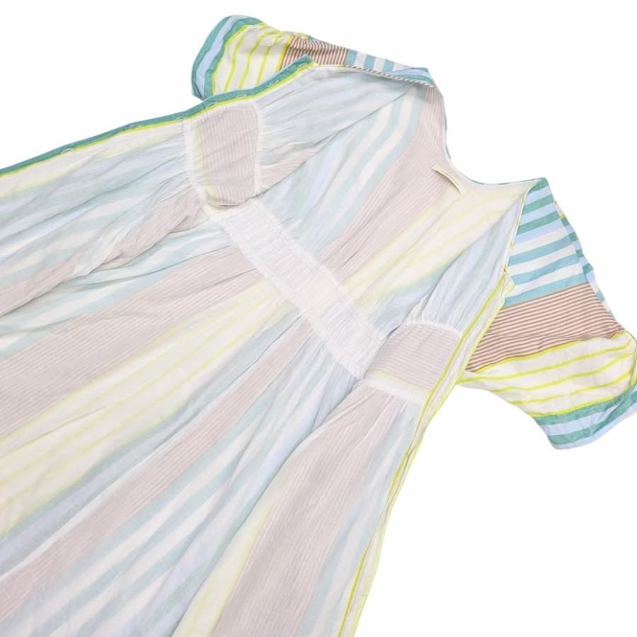ne Quittez pas ヌキテパ ストライプウエストギャザードレス Cotton