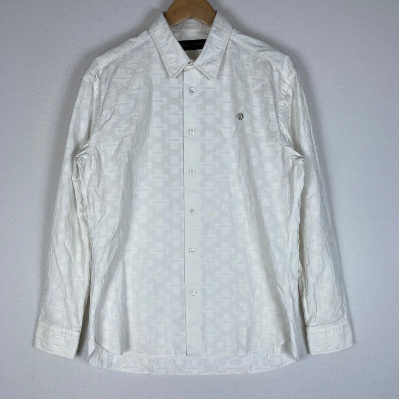 【中古品】 LOUIS VUITTON ルイ・ヴィトン ONEPOINT DRESS SHIRT RM162 ADY HAS61W ワンポイント ドレスシャツ 長袖 トップス 【141-260518-ks-07-tei】