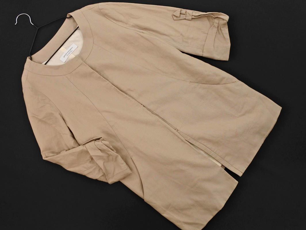 Spick & Span スピック＆スパン リネン混 ノーカラー ジャケット
