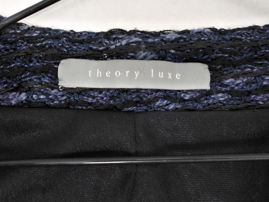 theory luxe セオリーリュクス リネン混 ボーダー ノーカラー