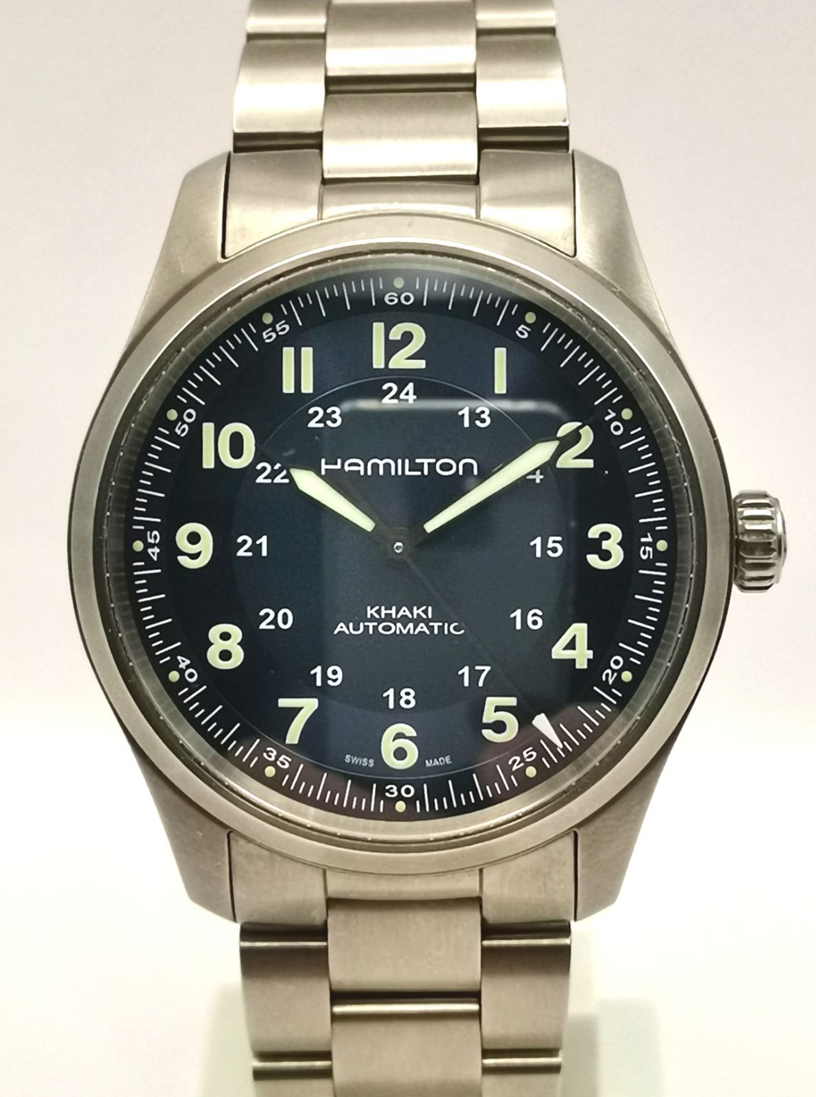 HAMILTON ハミルトン H702050 カーキ ブルー文字盤 箱保付き 自動巻き 時計