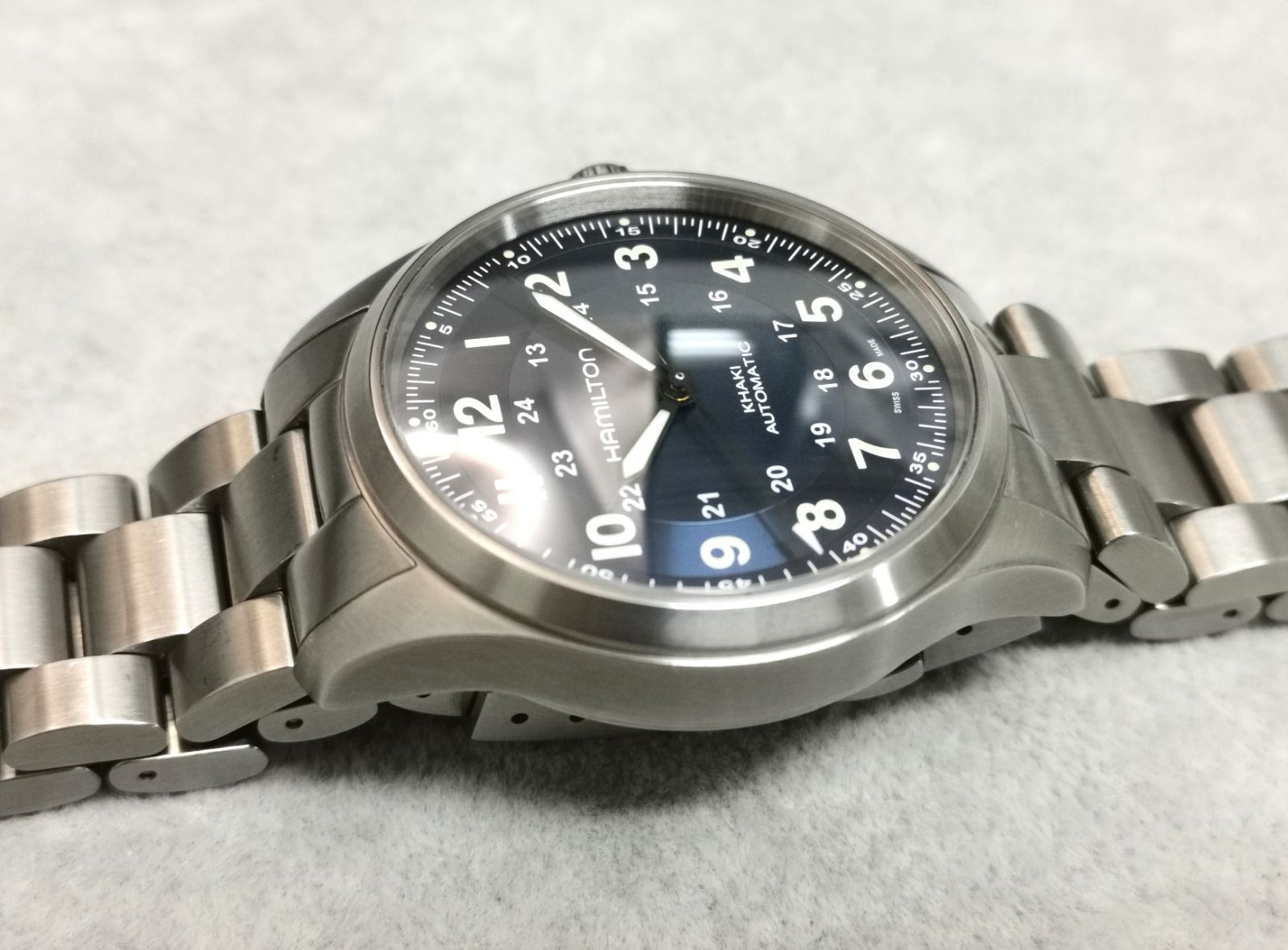 HAMILTON ハミルトン H702050 カーキ ブルー文字盤 箱保付き 自動巻き 時計