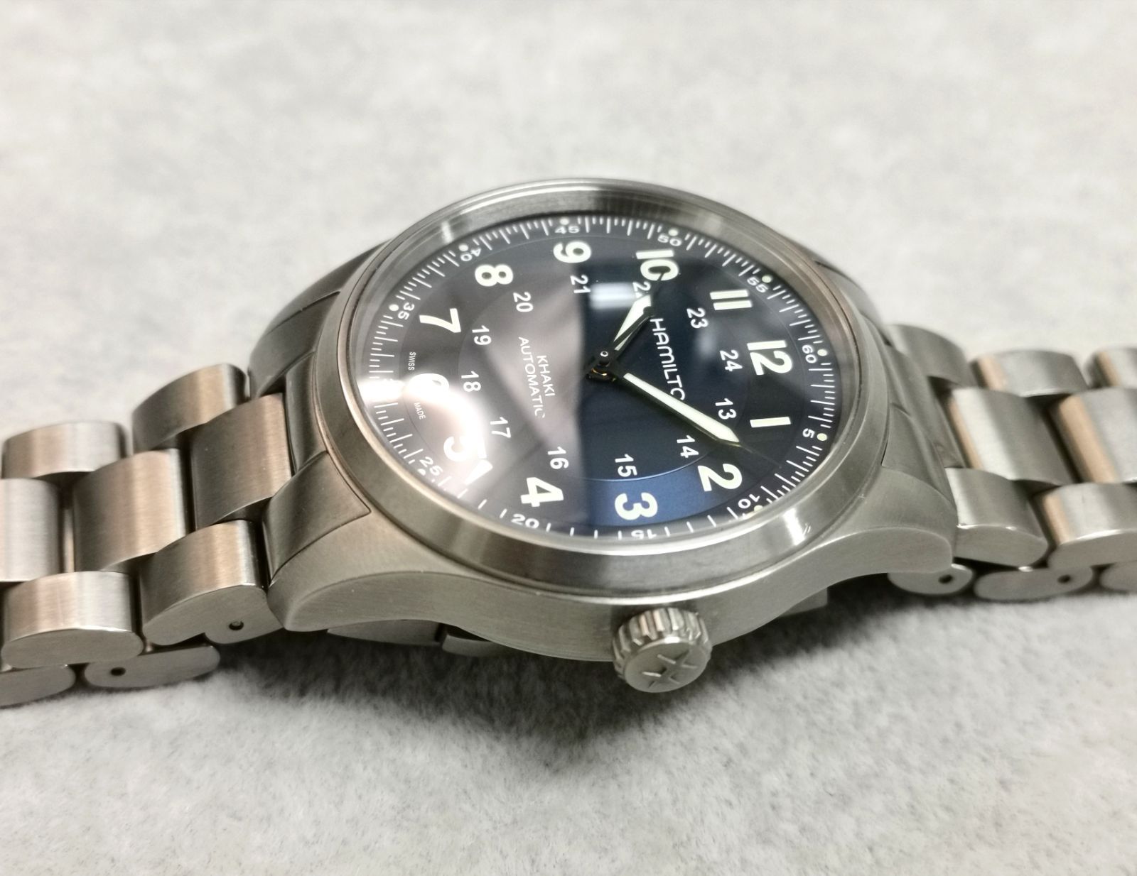 HAMILTON ハミルトン H702050 カーキ ブルー文字盤 箱保付き 自動巻き 時計