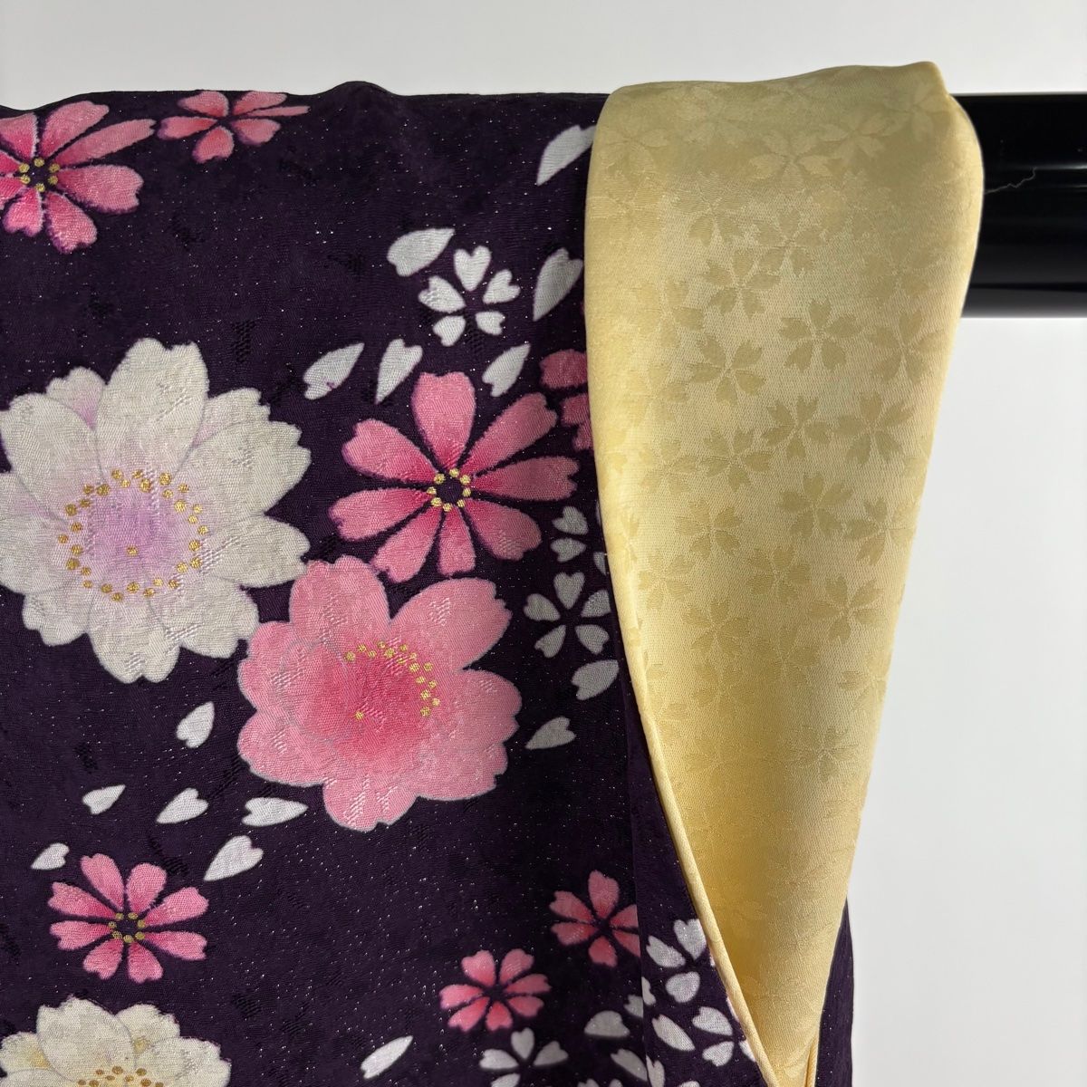 在庫一掃】 【美品】 振袖 身丈166.5cm 裄丈69cm L 袷 桜 熨斗 銀通し