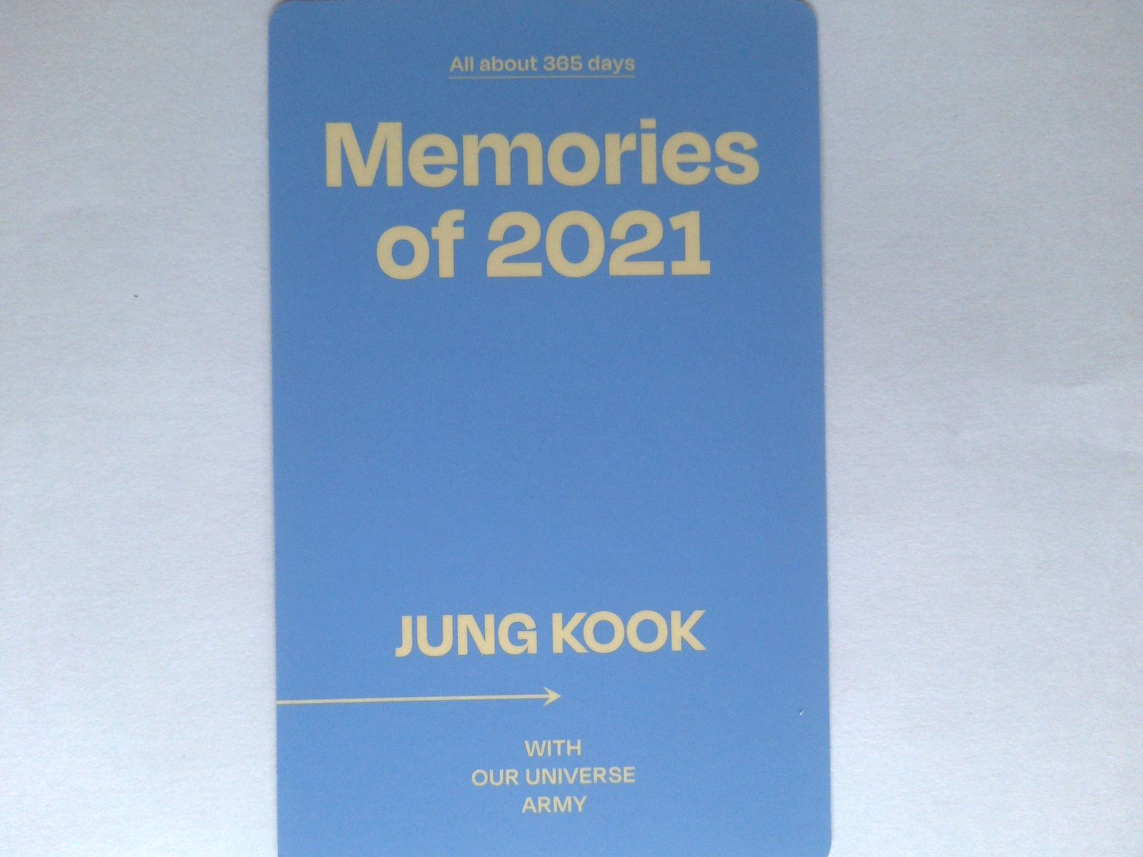 BTS JUNGKOOK トレカ Memories of 2021 DVD 封入特典 ジョングク