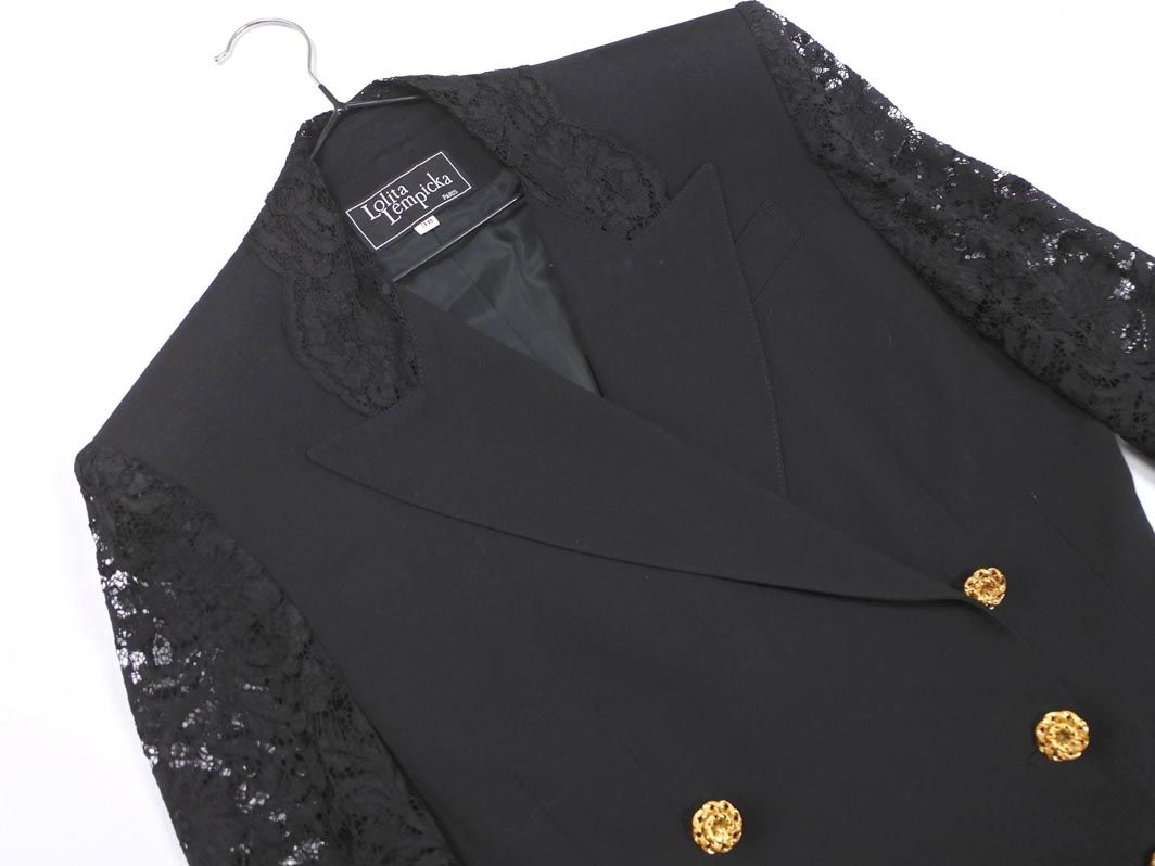 VTG!80s LOLITA Lempicka ロリータレンピカ　革Wジャケット Lolita Lempicka ロリータレンピカ レース 切替 テーラード ジャケット