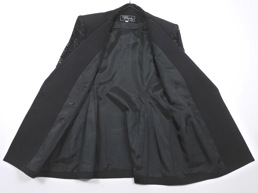 VTG!80s LOLITA Lempicka ロリータレンピカ　革Wジャケット Lolita Lempicka ロリータレンピカ レース 切替 テーラード ジャケット